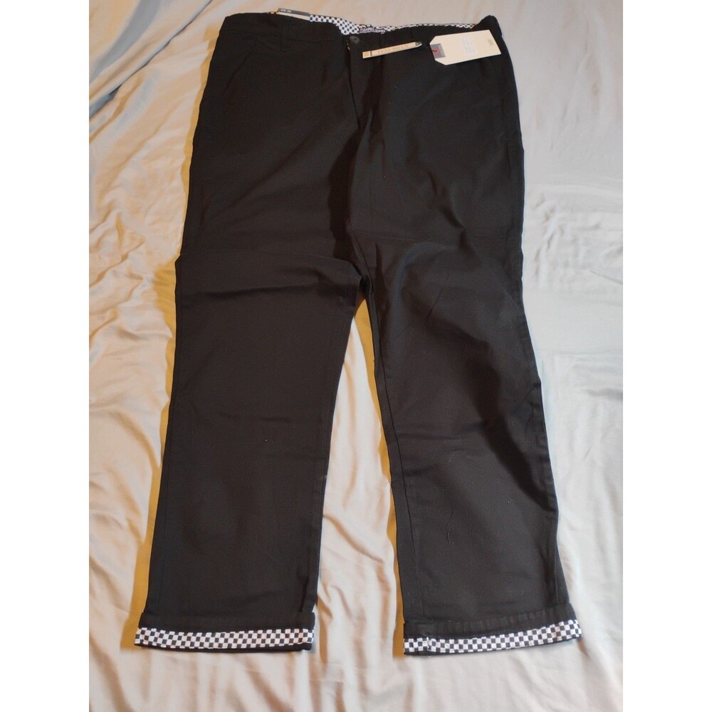 Azaro Uomo Mens Black Chino Pants Size 40  Mid Rise Straight Stretch